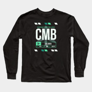 Colombo (CMB) Airport Code Baggage Tag Long Sleeve T-Shirt